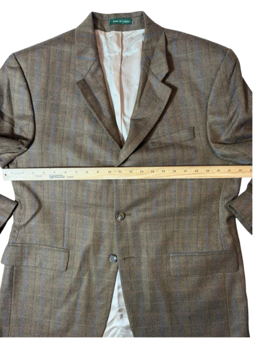 Lauren Ralph Lauren Wool Herringbone Blazer Sport Coat 42R Made in Canada
